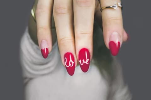Red love french nail set
